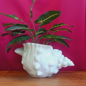 Vintage Ceramic Conch Shell Planter Pot